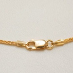 14k Gold Roman Glass Filigree Heart Necklace