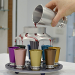 Multi-Color Wine Fountain with 8 Kiddush Cups