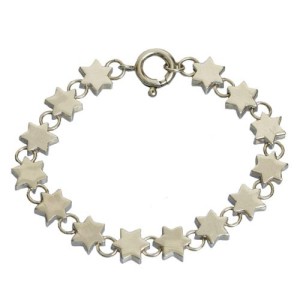 Silver Star of David Charm Bracelet
