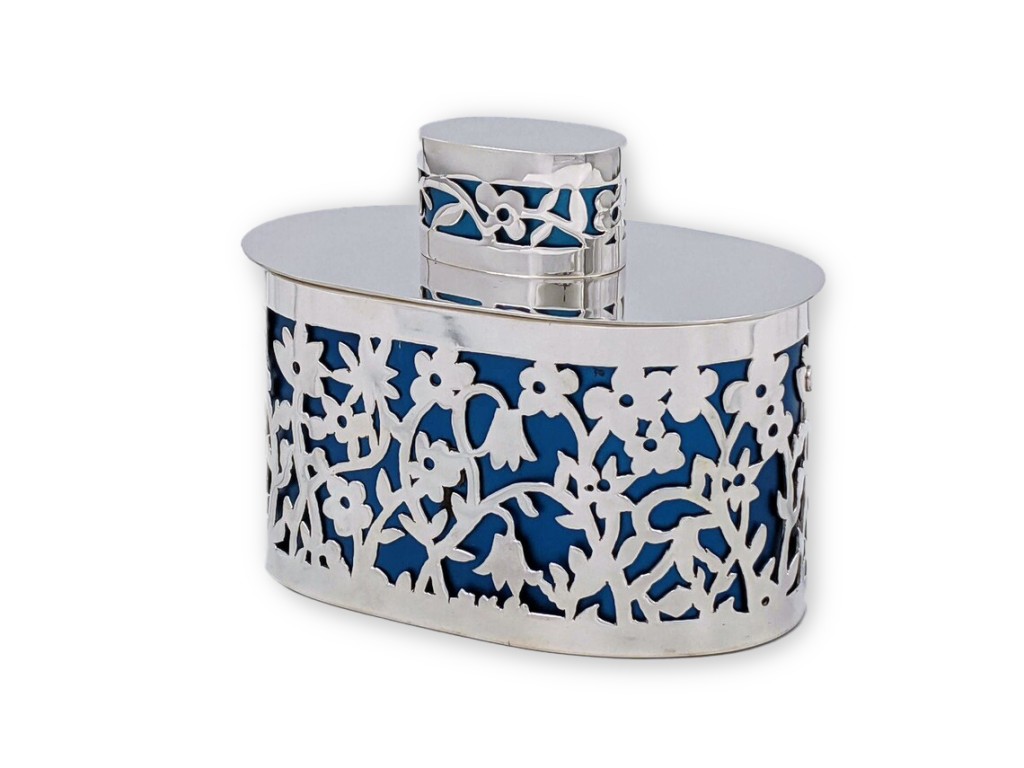 Floral Sterling Silver Etrog Box – Choice of 2 colors