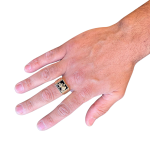 Bob Marley Style 14K Yellow Gold & Onyx Lion of Judah Ring