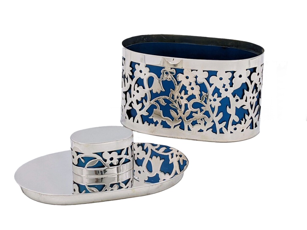 Floral Sterling Silver Etrog Box – Choice of 2 colors