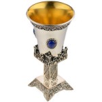 Kiddush Cup – Jerusalem Filigree Lapis Lazuli Silver