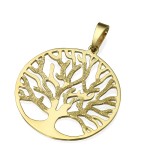 14k Gold Tree of Life Round Pendant