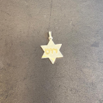 Silver and Gold Star of David Name Pendant
