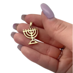 Menorah Pendant in 14k Gold