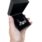 Silver Underline Middle Heart Script Name Necklace