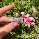 Silver Underline Side Heart Script Name Necklace