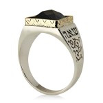 14K Gold and Silver 5 Metals with Black Onyx Kabbalah Ring