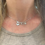 Silver Underline Side Heart Script Name Necklace