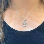 14k White Gold Diamond Shema Israel Pendant