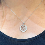 14k White Gold Diamond Shema Israel Pendant