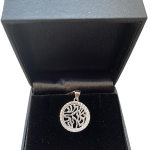 14k White Gold Diamond Shema Israel Pendant