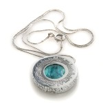 Eilat stone jewellery | Round Textured Silver Necklace – Jerusalem Skyline