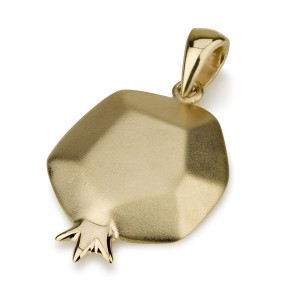 Pomegranate Pendant in 14K Gold Dual Finish