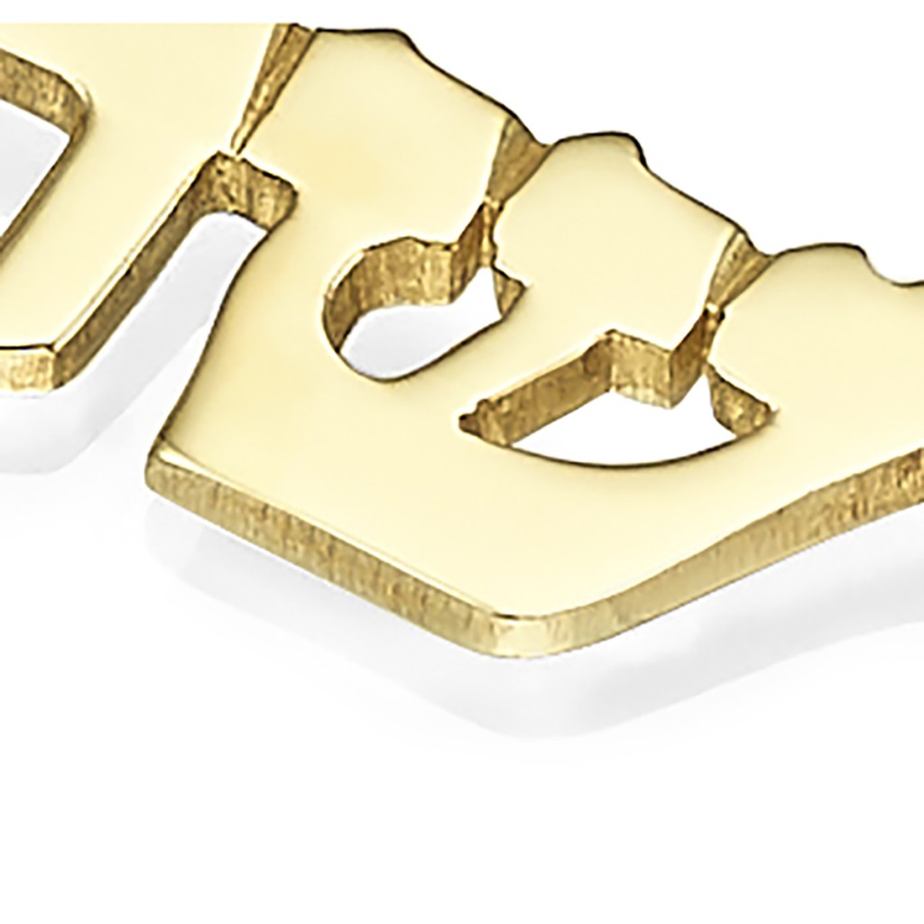 14k Gold Name Necklace Triple Thickness