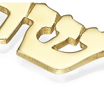 14k Gold Name Necklace Triple Thickness
