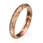 Floral Wedding Band Laser Engraved in 14k Gold