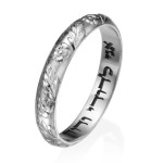 Floral Wedding Band Laser Engraved in 14k Gold