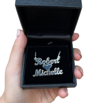 Lovers Heart Silver Name Necklace