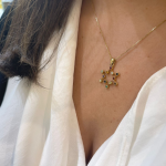 Star of David Pendant – 14K Yellow Gold Stylized Hoshen