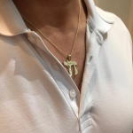 14k Gold Jerusalem Western Wall Chai Pendant
