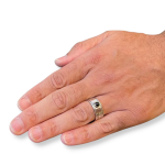 Priestly Blessing Kabbalah Ring – 14K Gold and Silver Black Onyx