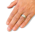 Priestly Blessing Kabbalah Ring – 14K Gold and Silver Black Onyx