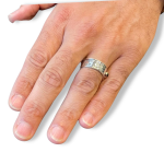 Priestly Blessing Kabbalah Ring – 14K Gold and Silver Black Onyx