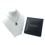 Evil Eye Pendant in 14k Gold Blue Crystal