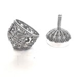 Sterling Silver Hanukkah Dreidel with Filigree Art – Oval
