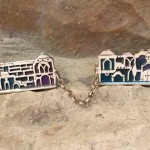 Silver Jerusalem Enamel Tallit Clip