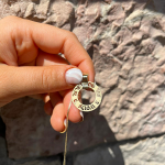 14K Matte Gold Cutout Shema Israel Spinning Pendant
