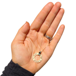 14K Matte Gold Cutout Shema Israel Spinning Pendant