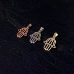 14k Gold Modern Jewish Hamsa Pendant