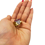 Menorah Star of David Ring – 14K Gold, Diamonds and Rubies