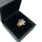 Menorah Star of David Ring – 14K Gold, Diamonds and Rubies