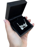 Silver Heart Underline Block Name Necklace