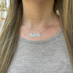 Silver Underlined Script Name Necklace