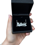 Silver Underlined Script Name Necklace