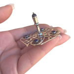 Contemporary Sterling Silver Gemstone Dreidel