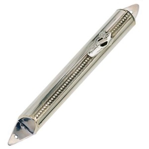 Sterling Silver Dotted Mezuzah Case