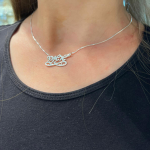 Silver Eternity Hebrew Script Name Necklace