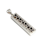 Mezuzah Pendant with Shin and Star of David in 14K Gold