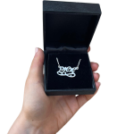 Silver Eternity Hebrew Script Name Necklace