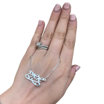 Silver Eternity Hebrew Script Name Necklace