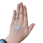 Silver Underline Middle Heart Hebrew Name Necklace