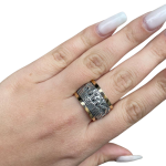 Spinning Jerusalem Ring 14K Gold and Silver – Broad