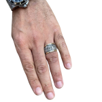 Spinning Jerusalem Ring 14K Gold and Silver – Broad