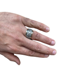 Spinning Jerusalem Ring 14K Gold and Silver – Broad